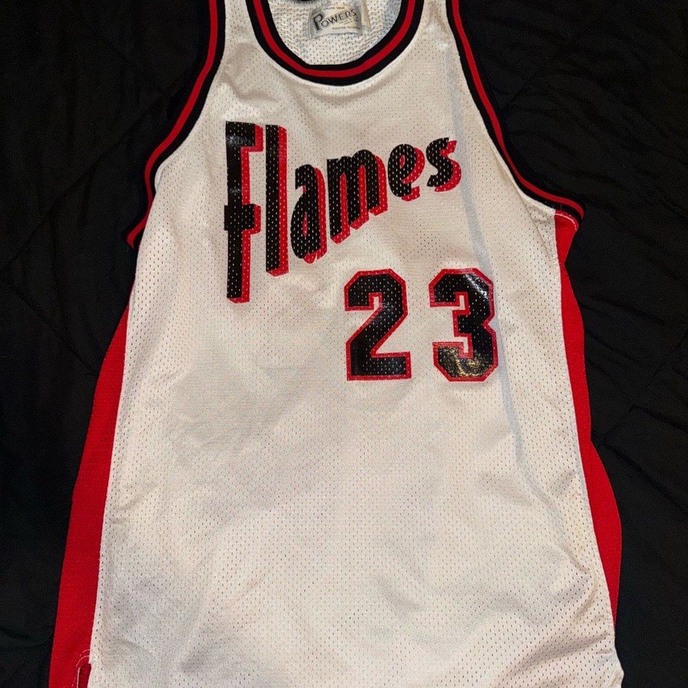 White and Red Flames Jersey
